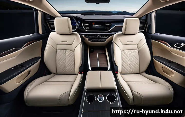 현대 팰리세이드 캘리그래피 트림 분석 - Ultra-luxurious Hyundai Palisade Calligraphy interior showcasing premium natural leather seats and d...